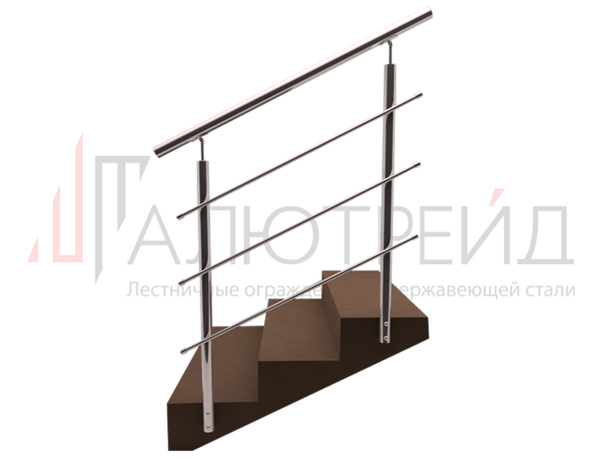 Лестничное ограждение с торцевым креплением